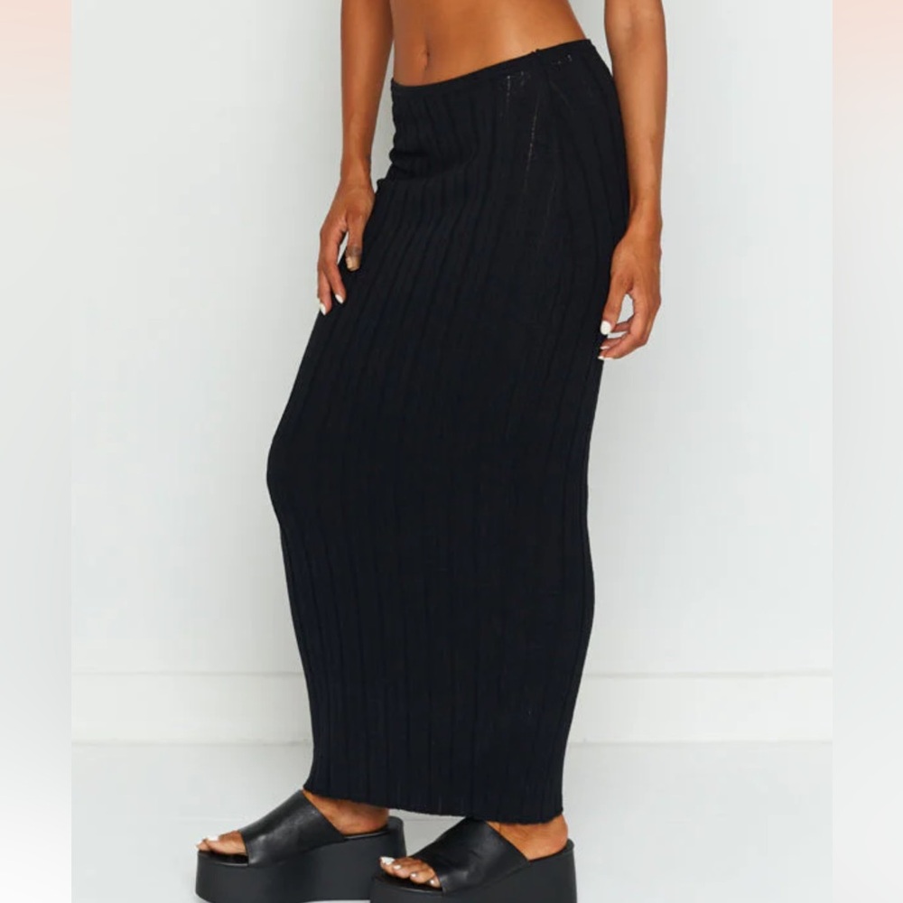 SNDYS Baha Ribbed Skirt Black